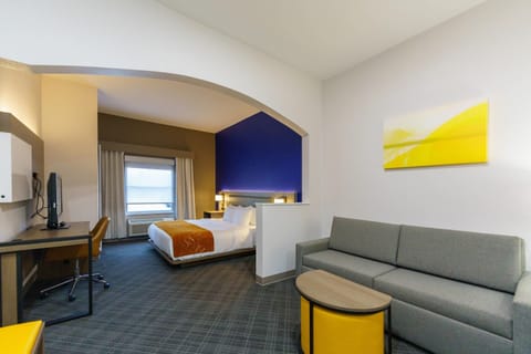 Suite, 1 King Bed with Sofa bed, Accessible, Non Smoking | Desk, iron/ironing board, free cribs/infant beds, free WiFi