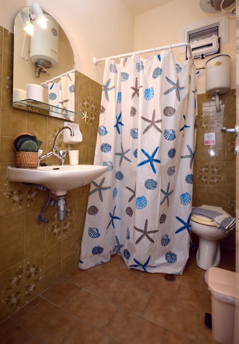 Triple Room, 1 Double Bed | Bathroom | Shower, free toiletries, hair dryer, slippers