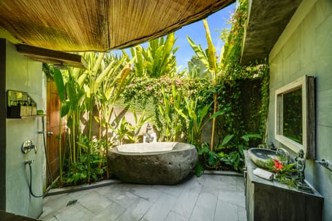 Luxury Villa, 1 Bedroom | Bathroom | Separate tub and shower, rainfall showerhead, eco-friendly toiletries