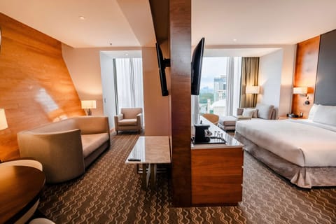 Junior Suite, 1 King Bed, Non Smoking | Living area