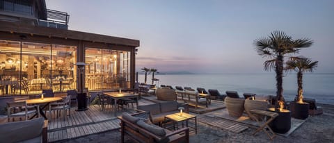 Private beach, sun loungers, beach umbrellas, beach bar