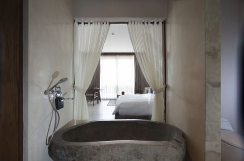 Two-Bedroom Villa (Personal Plunge Pool) | Bathroom | Separate tub and shower, deep soaking tub, hydromassage showerhead