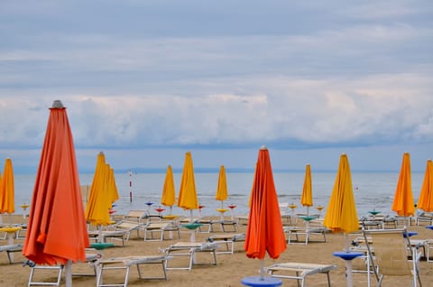 Private beach nearby, sun loungers, beach umbrellas, beach volleyball