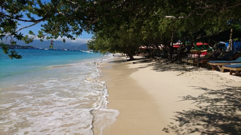 On the beach, white sand, snorkeling, beach bar