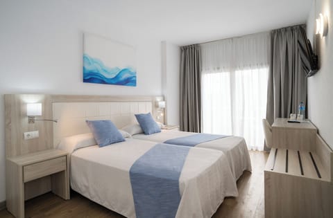 Desk, laptop workspace, blackout drapes, free WiFi