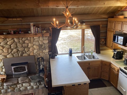 Luxury Cabin, 2 Bedrooms, Kitchen (Granite) | Private kitchen | Full-size fridge, microwave, oven, stovetop