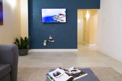 Luxury Apartment, 2 Bedrooms, City View, Executive Level | Living area | 50-inch flat-screen TV with cable channels, TV, DVD player