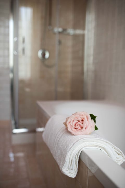 Free toiletries, hair dryer, bidet, towels