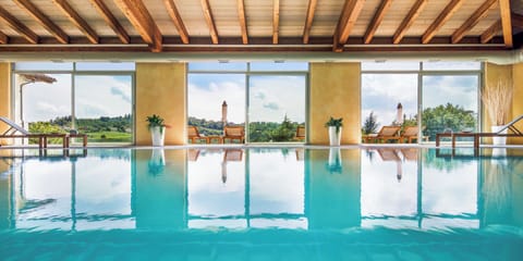 Indoor pool, open 8:30 AM to 8:00 PM, sun loungers