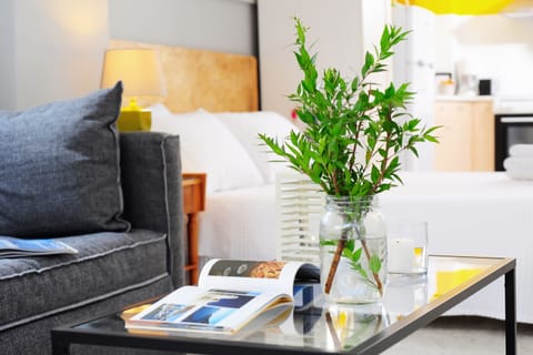 City Apartment (Hello Yellow! #07) | Living area | 24-inch flat-screen TV with digital channels, TV