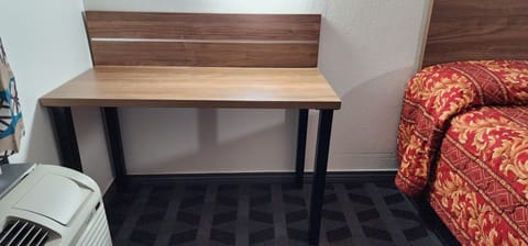 Desk, free WiFi, bed sheets