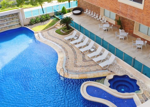 Outdoor pool, open 8:00 AM to 6:00 PM, pool umbrellas, sun loungers