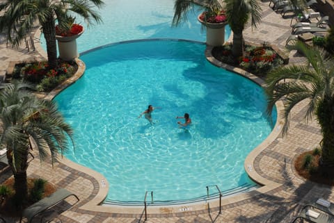 Indoor pool, outdoor pool, open 6:00 AM to 10:00 PM, free cabanas