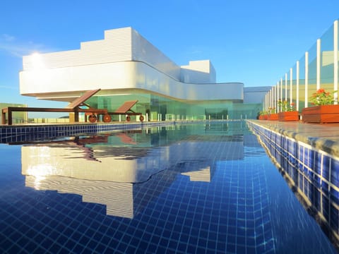Outdoor pool, sun loungers