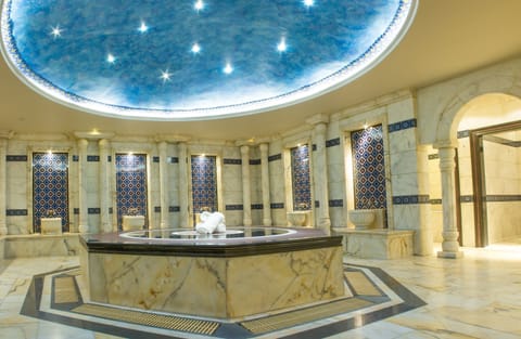 Hot tub, steam room, Turkish bath, body treatments, mud baths