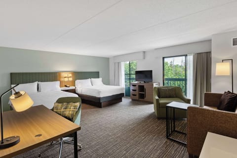 Suite, Two Queen Beds, Non-Smoking | Living area | TV, video-game console, pay movies