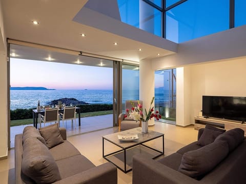 Villa, 3 Bedrooms, Beachfront | Living area | Plasma TV