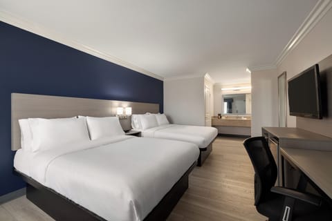 Standard Room, 2 Queen Beds, Non Smoking | Desk, laptop workspace, blackout drapes, iron/ironing board