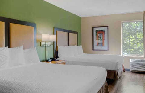 Studio, 2 Queen Beds, Non Smoking | Desk, laptop workspace, blackout drapes, iron/ironing board