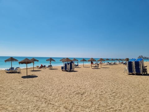 On the beach, white sand