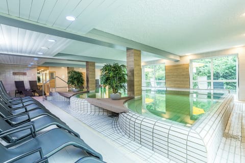 Indoor pool, sun loungers