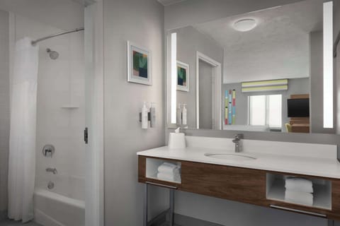 Suite, 2 Queen Beds, Non Smoking | Bathroom | Free toiletries, hair dryer, towels