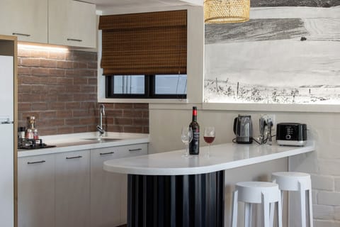 First Floor Studio: King (2) | Private kitchen | Fridge, microwave, oven, stovetop