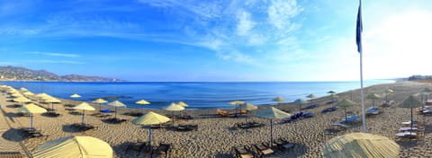 Private beach, sun loungers, beach umbrellas, beach towels