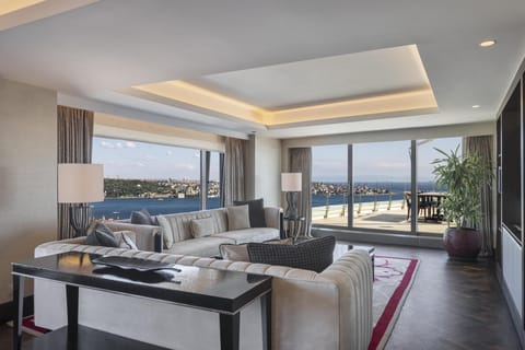 Presidential Suite, Lounge Access | Living area | 46-inch LED TV with satellite channels, TV, DVD player