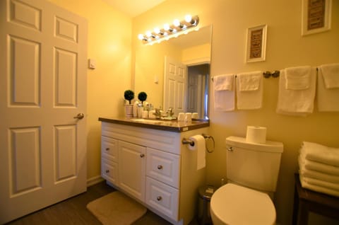 Slippers, towels, soap, shampoo