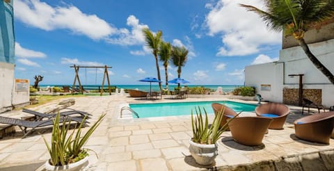 Outdoor pool, pool umbrellas