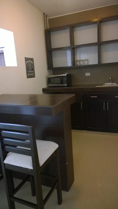 Fridge, microwave, electric kettle