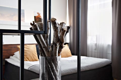 Individually decorated, individually furnished, desk, blackout drapes