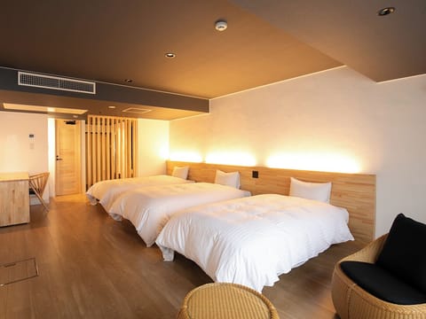 Triple Room, Non Smoking (flooring, Shower booth only) | Down comforters, in-room safe, desk, blackout drapes