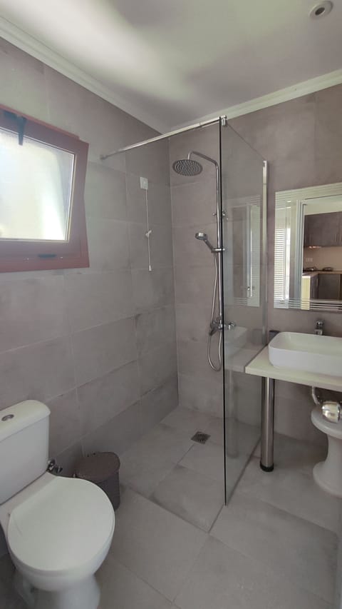 Deluxe Studio | Bathroom | Shower, rainfall showerhead, free toiletries, hair dryer