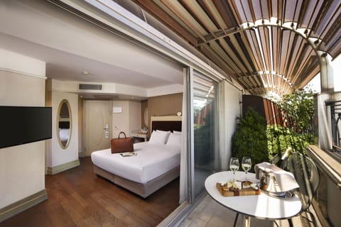 Double Room, Balcony | Premium bedding, minibar, in-room safe, desk
