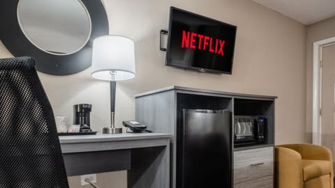 Room, 2 Double Beds, Non Smoking | Desk, laptop workspace, blackout drapes, iron/ironing board