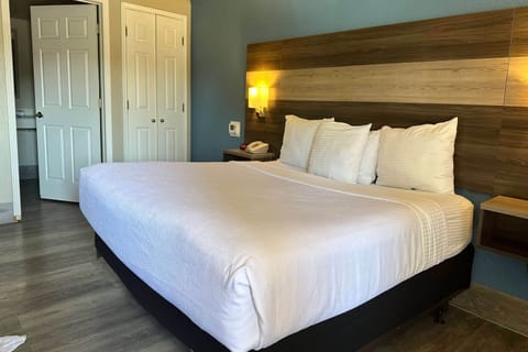 Room, 1 King Bed, Accessible, Non Smoking (Mobility Accessible) | Premium bedding, desk, iron/ironing board, free cribs/infant beds