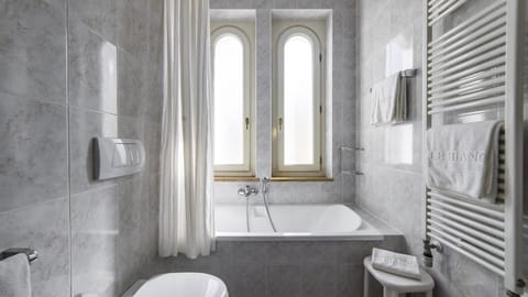 Shower, free toiletries, hair dryer, bathrobes