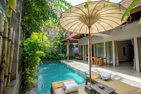 Villa, 2 Bedrooms, Private Pool (with Free Benefit) | Living area | 42-inch Smart TV with digital channels, fireplace, DVD player