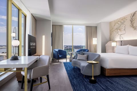 Caesars Premium Room, 1 King, Panoramic View | Pillowtop beds, in-room safe, desk, laptop workspace