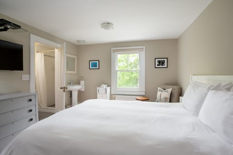 Double Room, 1 Queen Bed, Private Bathroom, Lake View | Iron/ironing board, free WiFi, bed sheets