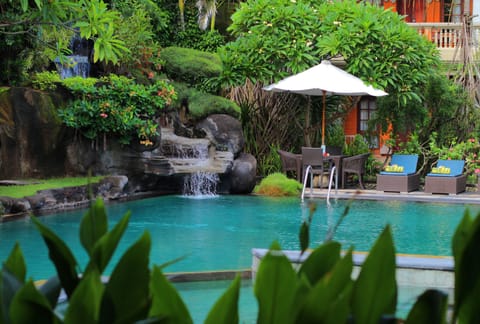 Outdoor pool, sun loungers