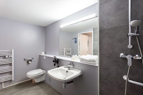 Standard Room, 1 Double Bed | Bathroom | Rainfall showerhead, eco-friendly toiletries, hair dryer, towels