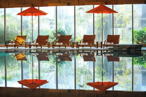 Indoor pool, open 6:00 AM to 11:00 PM, sun loungers
