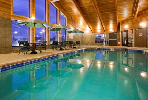 Indoor pool, pool umbrellas