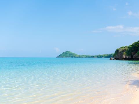On the beach, snorkeling, sailing