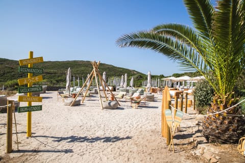 Private beach, white sand, free beach shuttle, sun loungers