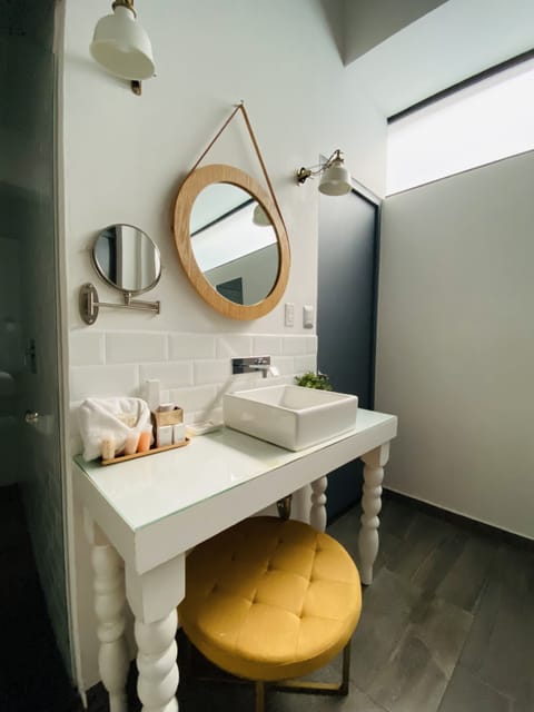 Shower, free toiletries, hair dryer, bathrobes