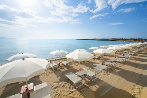 Private beach, free beach shuttle, sun loungers, beach umbrellas